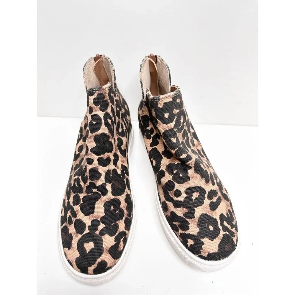 Steve Madden Boots Womens Size‎ 6 Claud Brown Black Leopard Print Ankle Bootie
